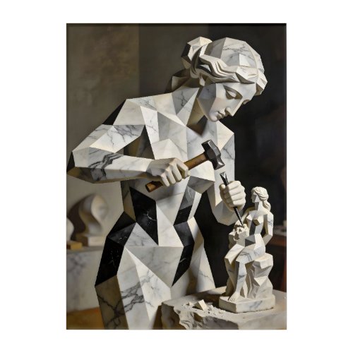 Woman, Create Thyself – Self Constructed Portrait Acrylic Print