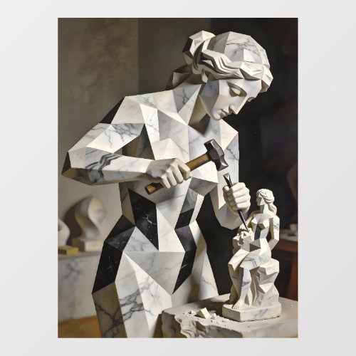 Woman, Create Thyself – Self Constructed Portrait Window Cling