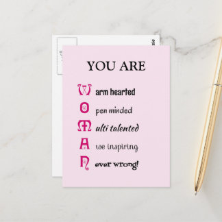 WOMAN custom name self-esteem inspirational Postcard