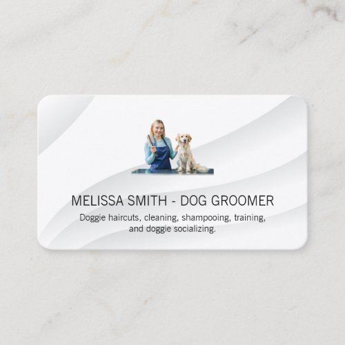 Woman Cutting Dog Hair | Groomer | Pet Store Business Card