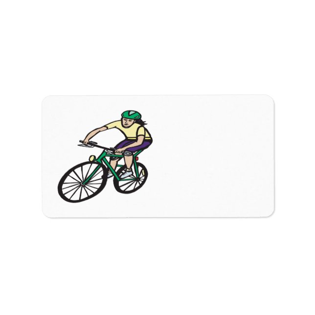 Woman Cycling Label (Front)