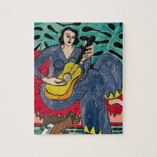 Woman, Dachshunds, Guitar Matisse styule Jigsaw Puzzle