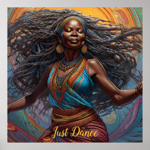 Woman dancing free African Poster