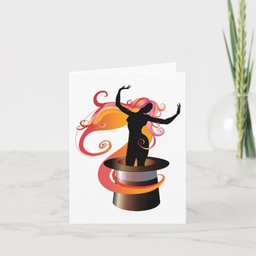 Woman Dancing In A Top Hat Note Cards