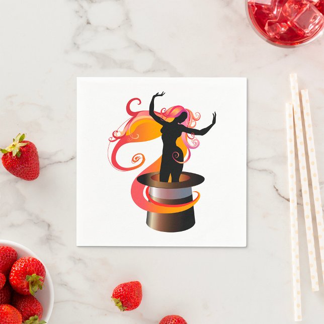 Woman Dancing In A Top Hat Paper Napkins (Creator Uploaded)
