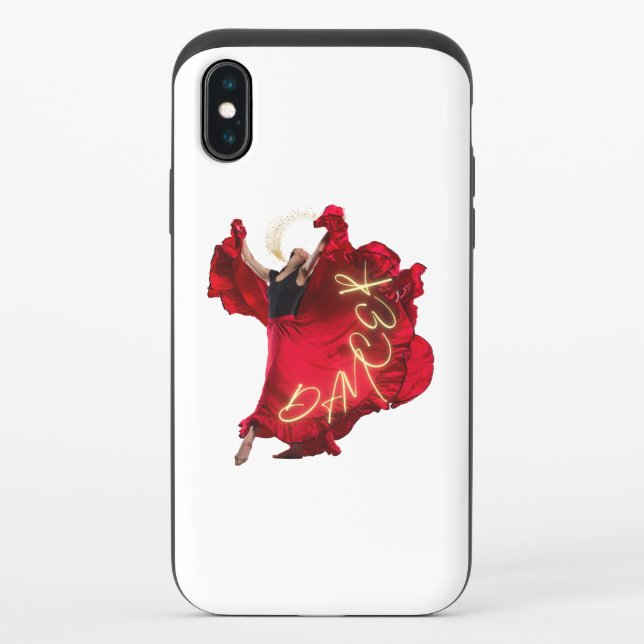 Woman dancing in red dress uncommon iPhone case (Back)