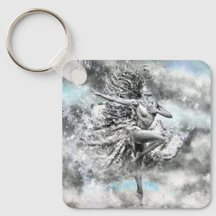 Woman Dancing in the Clouds Keychain - Feeling