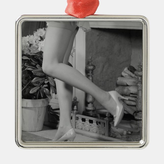 Woman Dancing Metal Ornament (Front)