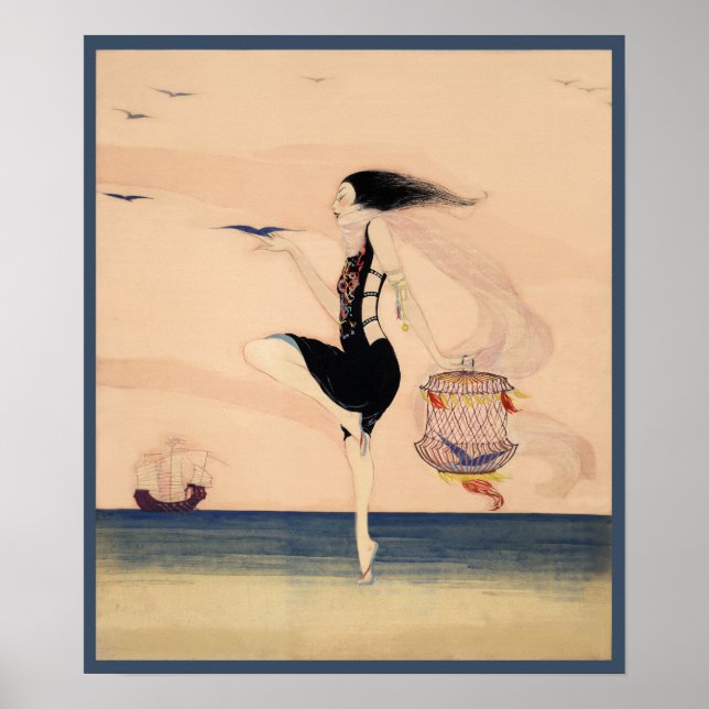 Woman Dancing on the Shore Poster (Front)