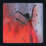 Woman Dancing Wall Clock<br><div class="desc">Wall Clocks with Dancing Woman in Red Dress - Abstract Painting - or Choose / Add Your Unique Text / Name / Color - Make Your Special Art Clock Gift - Resize and move or remove and add elements / text with Customization tool ! Painting and Design by MIGNED. Please...</div>