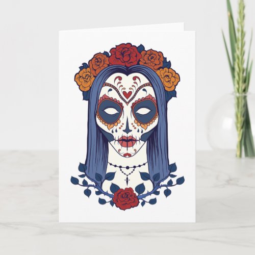 Woman Day of the Dead Card