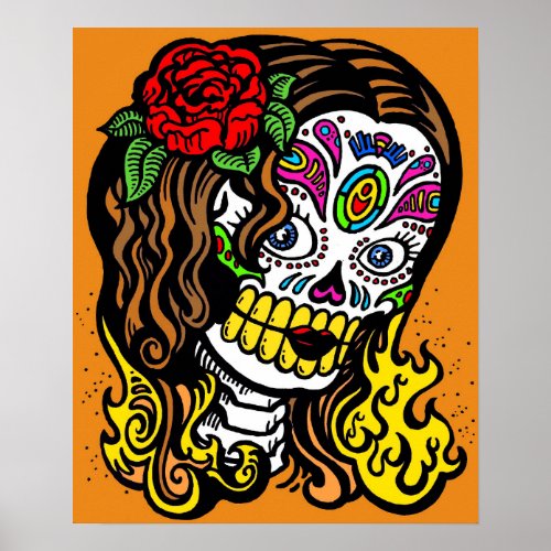 woman day of the dead poster