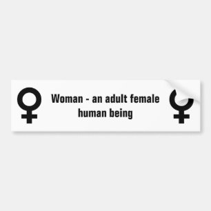 Woman definition bumper sticker