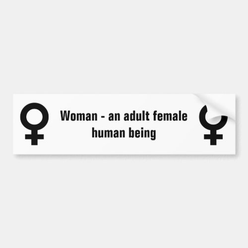 Woman definition bumper sticker