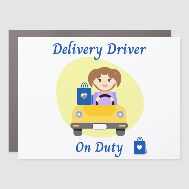Woman Delivery Driver  Car Magnet (Front)