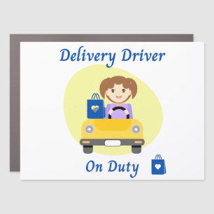 Woman Delivery Driver Car Magnet