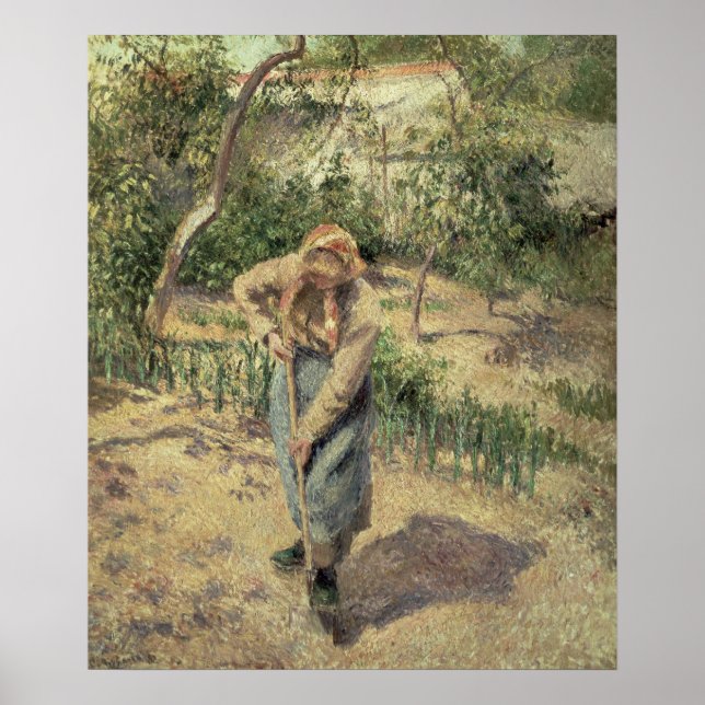 Woman Digging in an Orchard, 1882 Poster (Front)