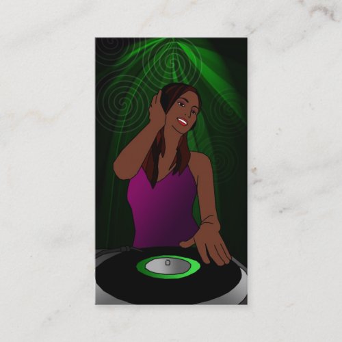 Woman DJ business cards