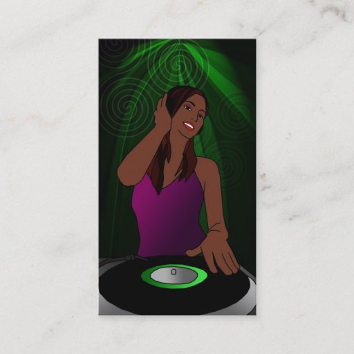 Customizable Woman DJ business cards