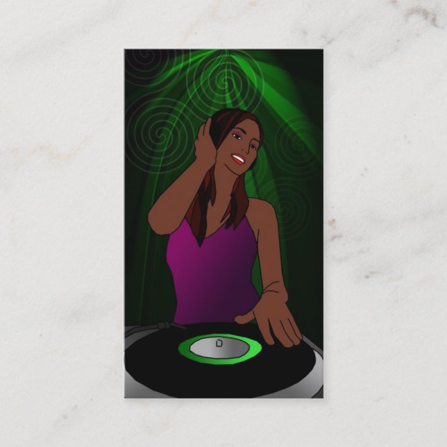 Woman DJ business cards (Front)