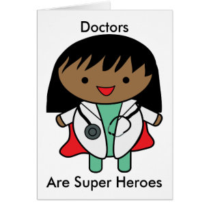 Woman Doctor Black Super Hero Personalize Cards