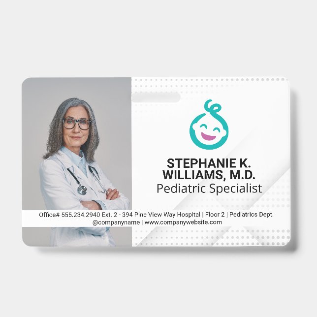 Woman Doctor | Pediatrics Baby Logo Badge (Front)