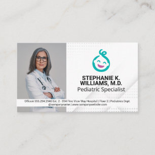 Woman Doctor   Pediatrics Baby Logo Business Card