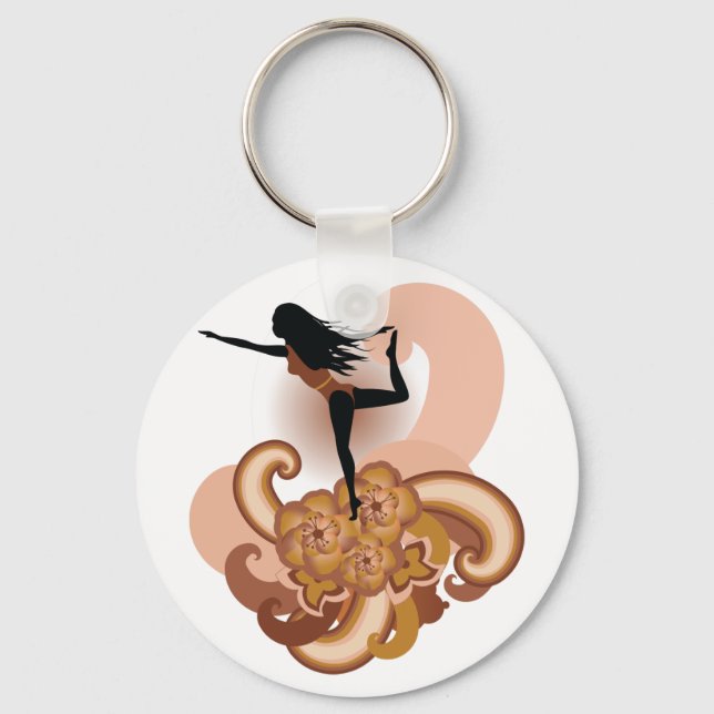 Woman Doing Yoga Keychain (Front)