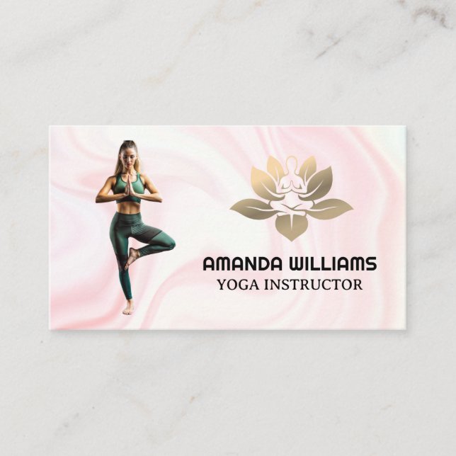 Woman Doing Yoga Pose Business Card (Front)