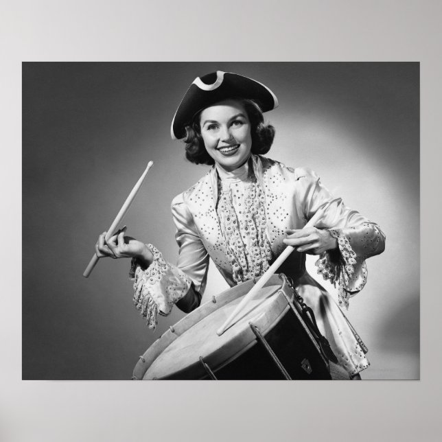 Woman dressed as drummer from American Poster (Front)