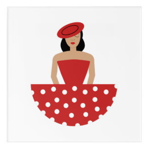 Woman dressed in a flamenco suit acrylic print