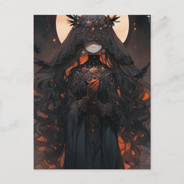 Woman Dressed in Black Postcard (Front)