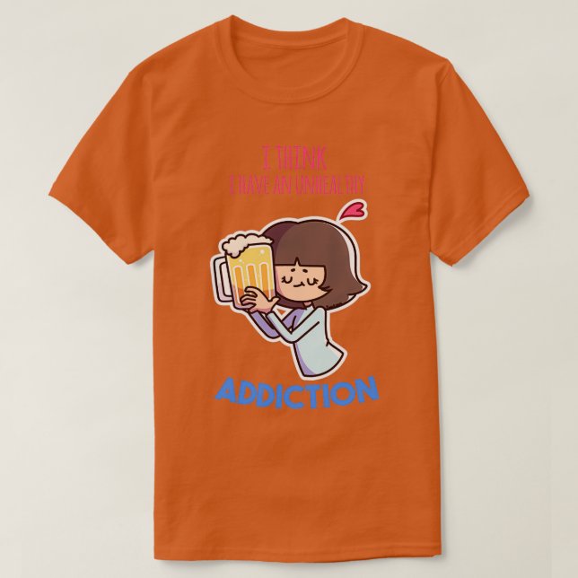 Woman drinking beer T-Shirt (Design Front)