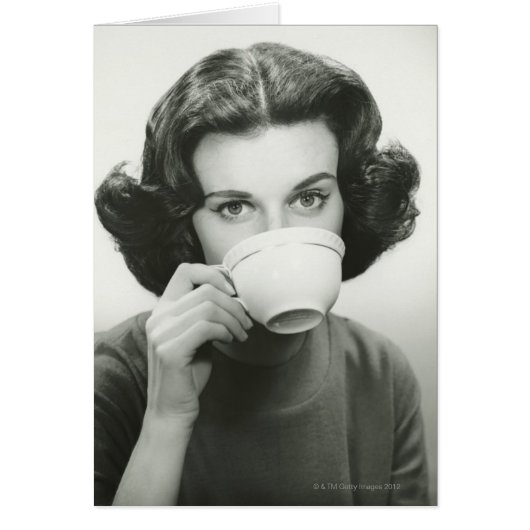 Woman Drinking Cards (Front)