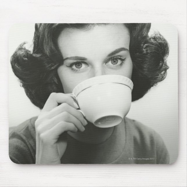 Woman Drinking Mouse Pad (Front)