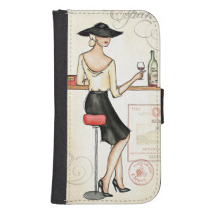 Woman Drinking Spanish Wine Phone Wallet