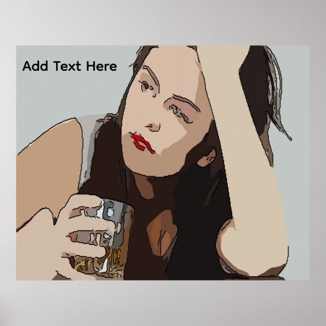Woman Drinking Whisky Poster (Front)