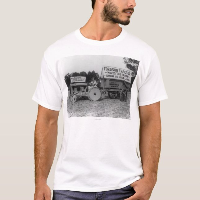 Woman Driving Fordson Tractor Photograph T-Shirt (Front)