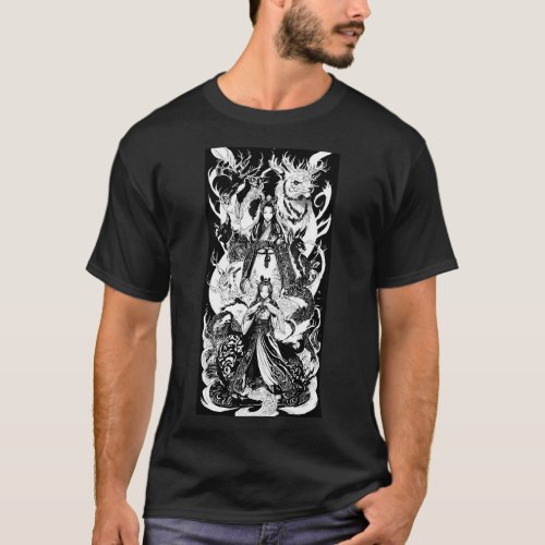 Woman Druid Spirit Print  Mystical and Ethereal T_Shirt