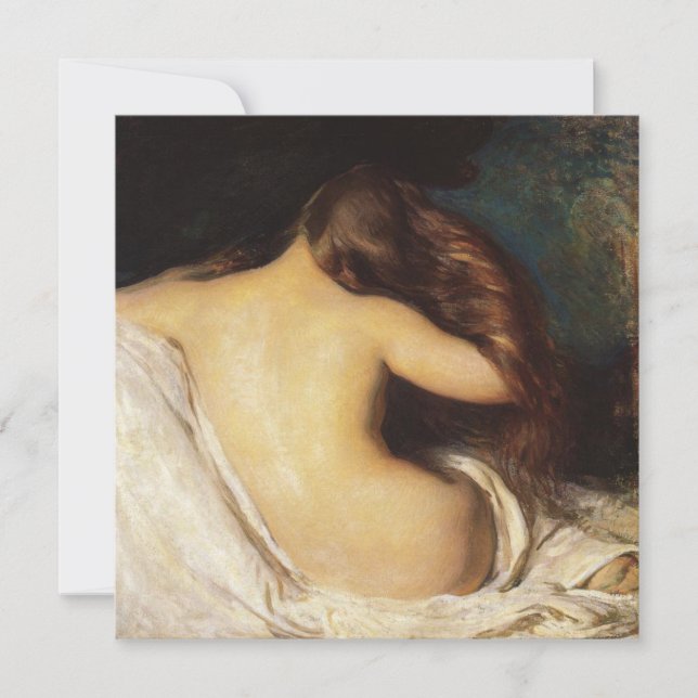 Woman Drying Her Hair (by Joseph DeCamp) Card (Front)