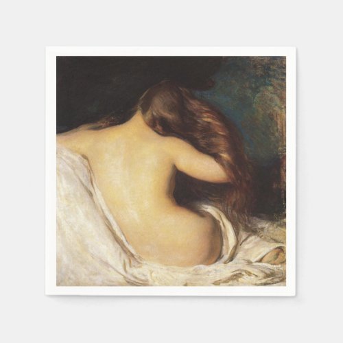 Woman Drying Her Hair by Joseph DeCamp Napkins