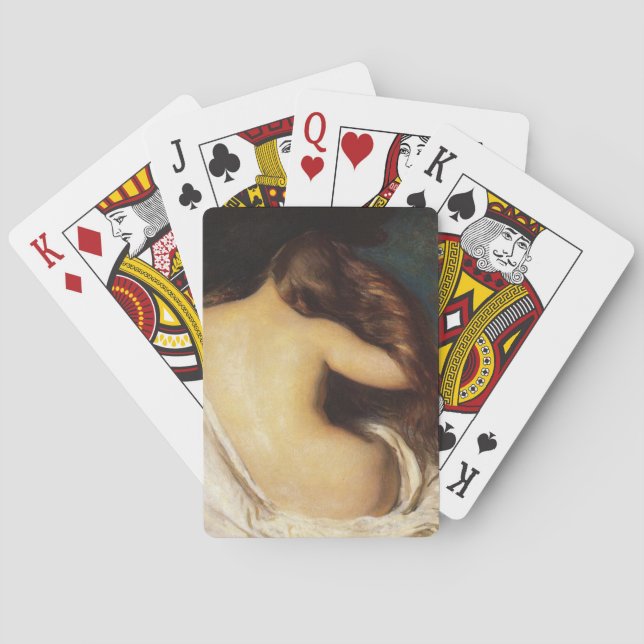 Woman Drying Her Hair (by Joseph DeCamp) Poker Cards (Back)