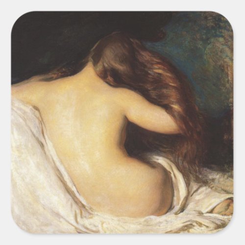 Woman Drying Her Hair by Joseph DeCamp Square Sticker