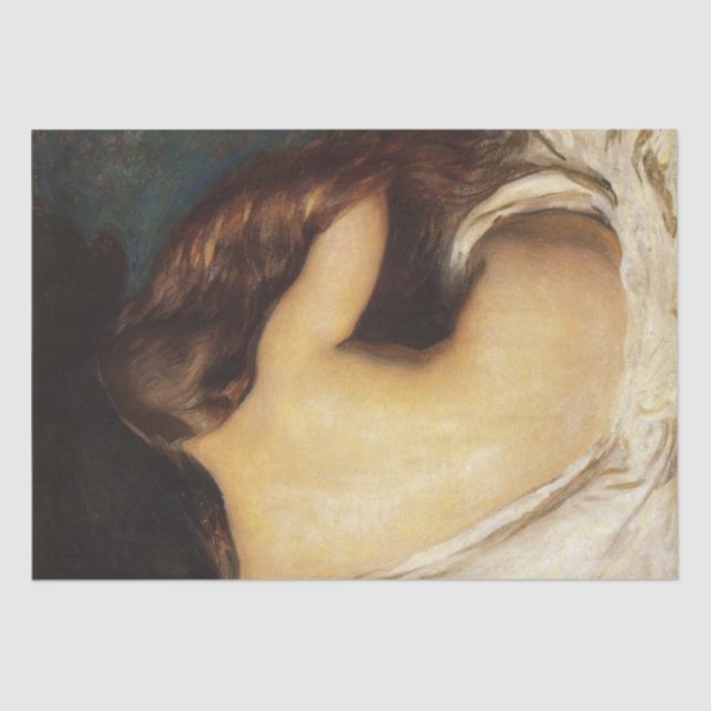 Woman Drying Her Hair (by Joseph DeCamp) Tissue Paper (Front)
