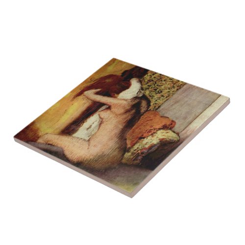 Woman Drying Her Neck Tile