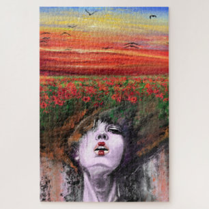 Woman Earth - Nature - Original Art Painting Jigsaw Puzzle