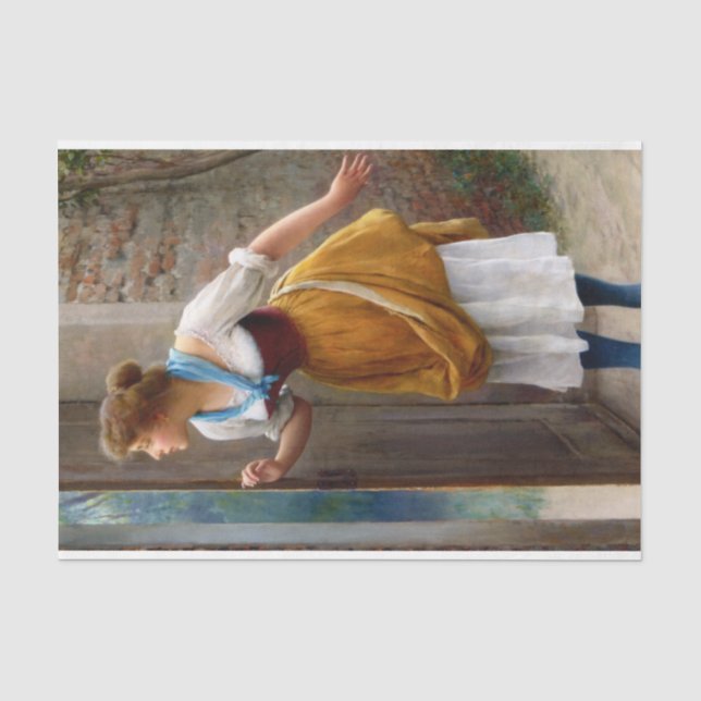 Woman Eavesdropping (by Eugene de Blaas) Tissue Paper (Front)