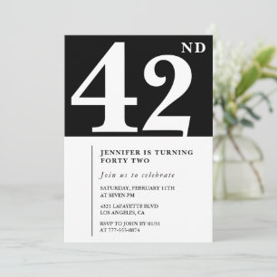 Woman Elegant 42nd birthday invitation Chic Simple