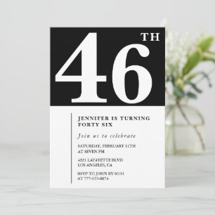 Woman Elegant 46th birthday invitation Chic Simple