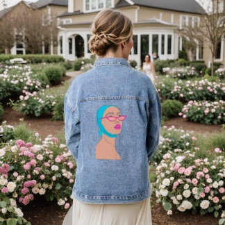 Woman elegant denim jacket